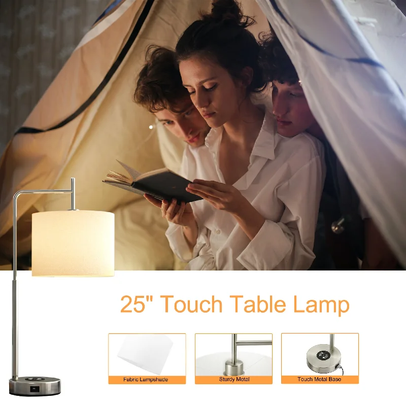 metal table lamps with a matte black finish for a sleek appearancemetal table lamps with a matte black finish for a sleek appearance25in. Cedar Hill Silver Touch Table Lamp with Wireless Charger and USB Charging Ports (Dimmable light bulb included) - 25 metal table lamps with a matte black finish for a sleek appearancemetal table lamps with a matte black finish for a sleek appearance25in. Cedar Hill Silver Touch Table Lamp with Wireless Charger and USB Charging Ports (Dimmable light bulb included) - 25