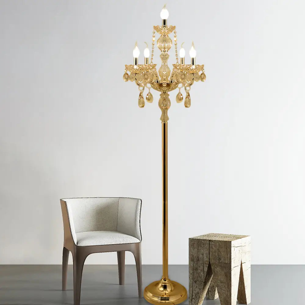 coastal style table lamps with nautical elements for beach housescoastal style table lamps with nautical elements for beach housesTraditional Clear Crystal Candlestick Floor Lamp with White Shade - Gold Standing Light