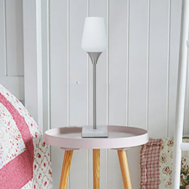gothic style table lamps with dark finishes for a mysterious lookgothic style table lamps with dark finishes for a mysterious lookCO-Z Brushed Nickel LED Table Lamp with Marble Base and Frosted Glass Shade
