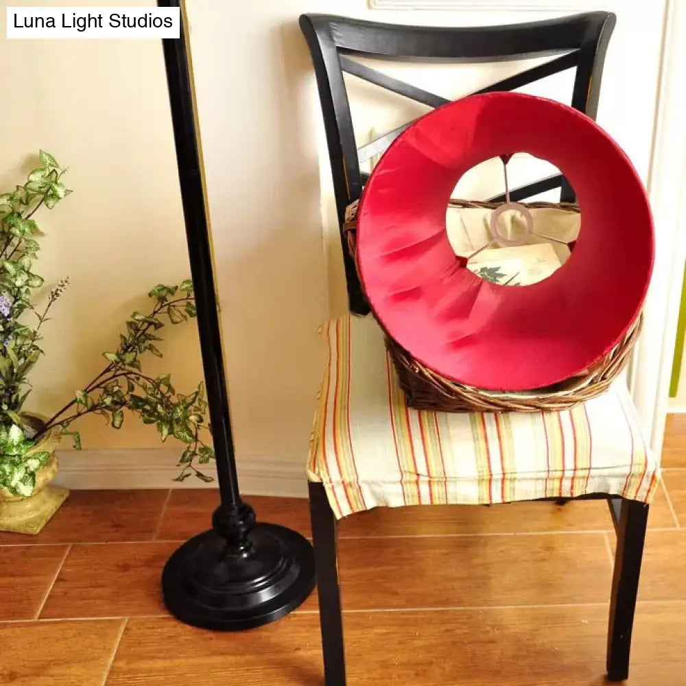 bohemian table lamps with colorful patterns for eclectic bedroomsbohemian table lamps with colorful patterns for eclectic bedroomsContemporary Black Base Floor Lamp with Bucket Shade - Ideal for Living Room