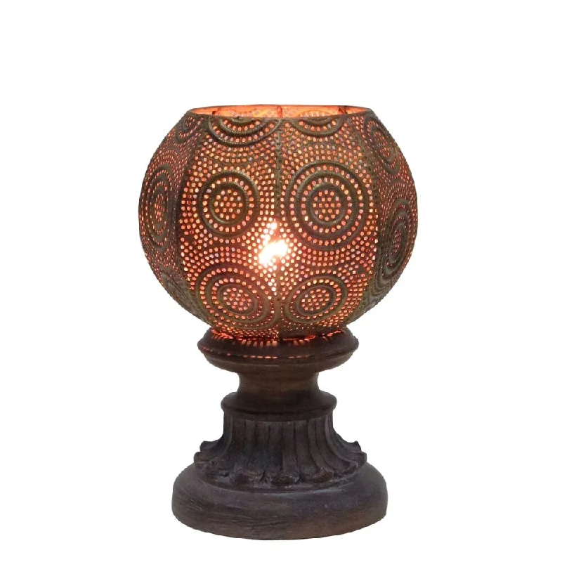 marble table lamps with a luxurious veined pattern for high end decormarble table lamps with a luxurious veined pattern for high end decorFangio Lighting's 1605 9 in. Brown Moroccan Circle Weave Metal Uplight