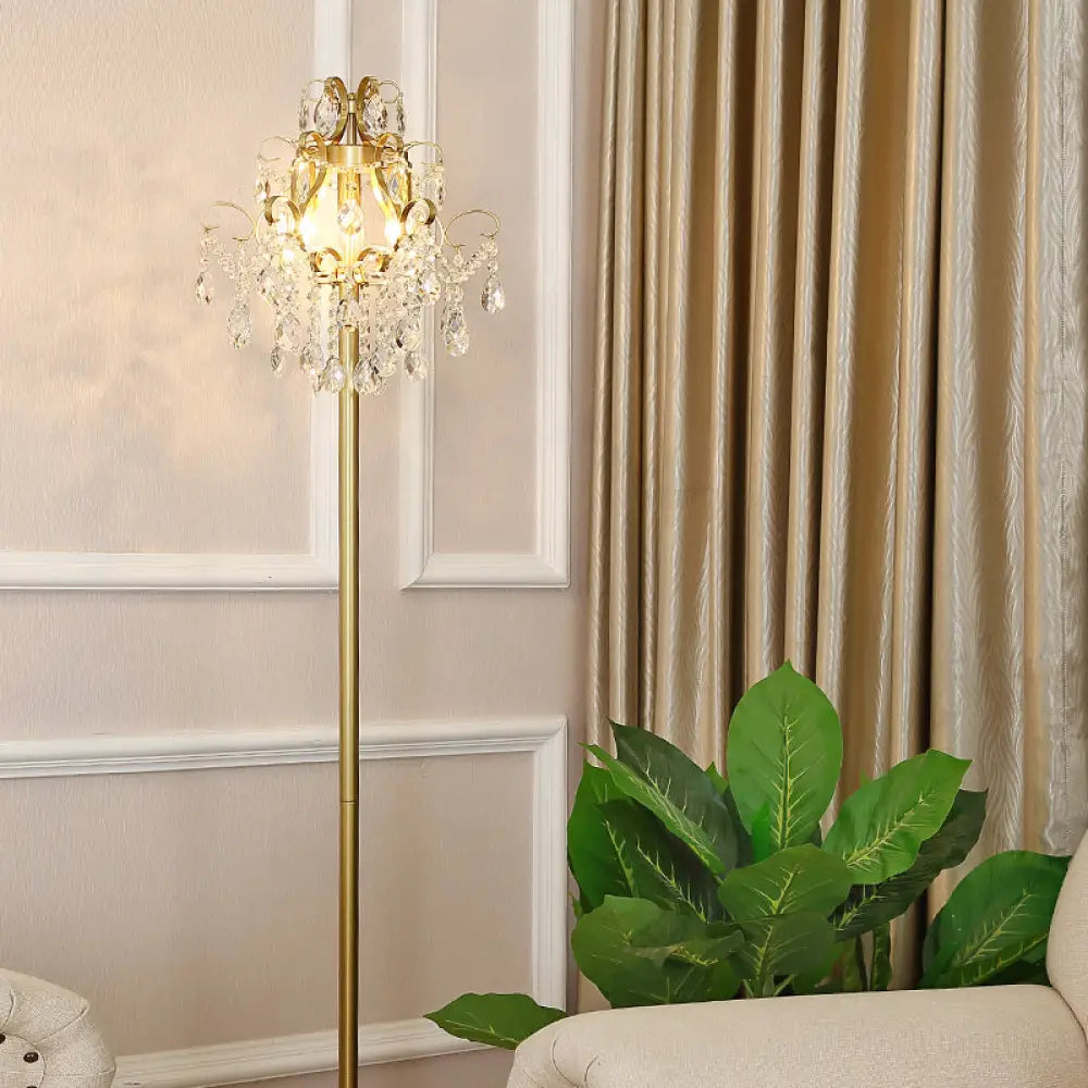 fabric table lamps with a linen shade for a relaxed and breathable lookfabric table lamps with a linen shade for a relaxed and breathable lookContemporary Gold Cascading Floor Light - Crystal 1-Head Standing Lamp for Parlor