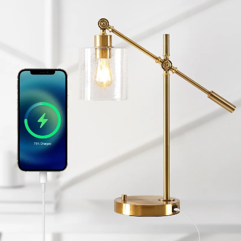glass table lamps with a frosted surface for soft light diffusionglass table lamps with a frosted surface for soft light diffusionJason Classic 23" Iron/Seeded Glass Adjustable Head Modern USB Charging LED Task Lamp, Brass Gold by JONATHAN Y - 1 Bulb glass table lamps with a frosted surface for soft light diffusionglass table lamps with a frosted surface for soft light diffusionJason Classic 23" Iron/Seeded Glass Adjustable Head Modern USB Charging LED Task Lamp, Brass Gold by JONATHAN Y - 1 Bulb