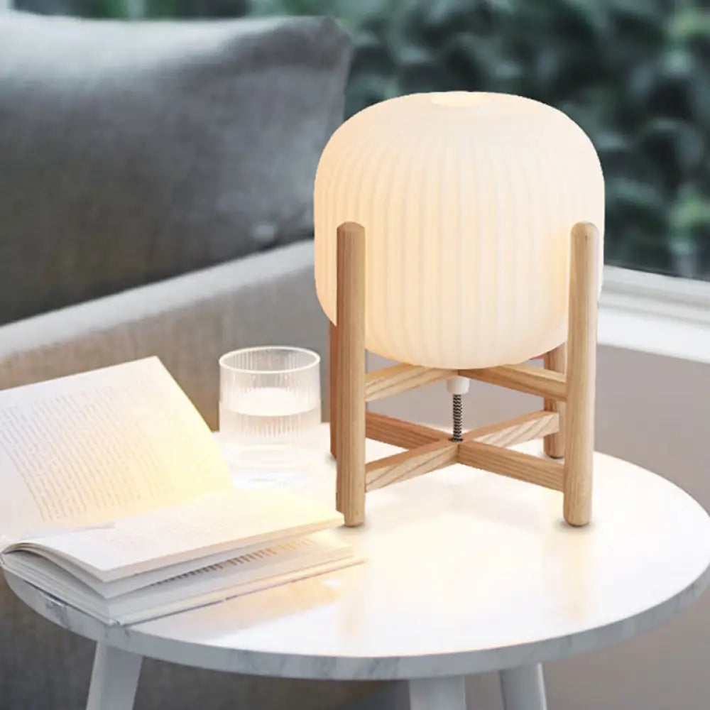 fabric table lamps with a linen shade for a relaxed and breathable lookfabric table lamps with a linen shade for a relaxed and breathable lookModernist White Glass Lantern Task Lamp for Dining Room and Reading - 1 Bulb