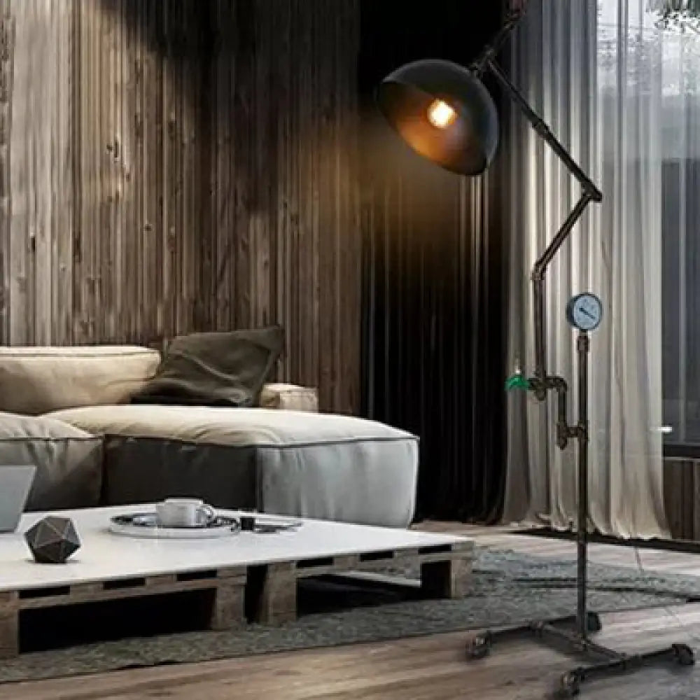 fabric table lamps with a linen shade for a relaxed and breathable lookfabric table lamps with a linen shade for a relaxed and breathable lookMetallic Dome Shade Floor Lamp with Gauge Decoration - Stylish Industrial 1-Light Black Floor Light for Living Rooms"

or

"Industrial Stylish Floor Lamp - Metallic Dome Shade with Gauge Decoration, 1-Light for Living Room (Black)