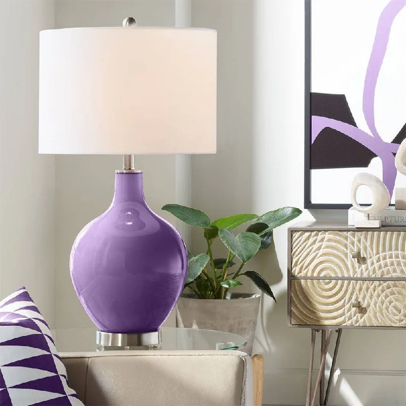 asian inspired table lamps with bamboo accents for a zen atmosphereasian inspired table lamps with bamboo accents for a zen atmosphereModern Table Lamp Acai Purple Glass Ovo White Shade for Living Room - 16" x 28"