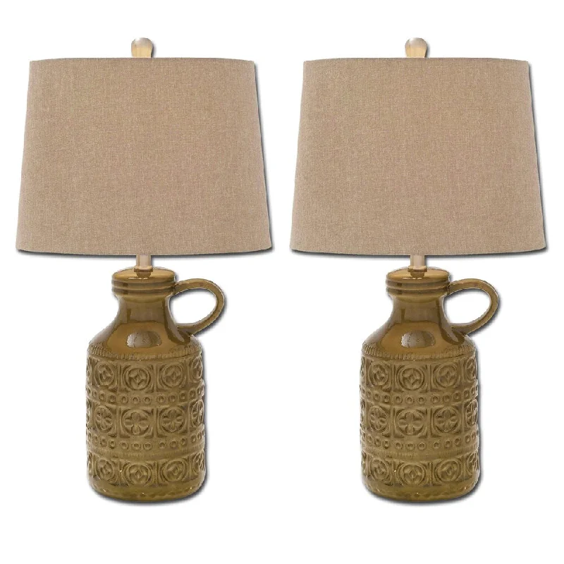 metal table lamps with a matte black finish for a sleek appearancemetal table lamps with a matte black finish for a sleek appearanceMoroccan Water Jug Polystone Table Lamp (Set of 2)