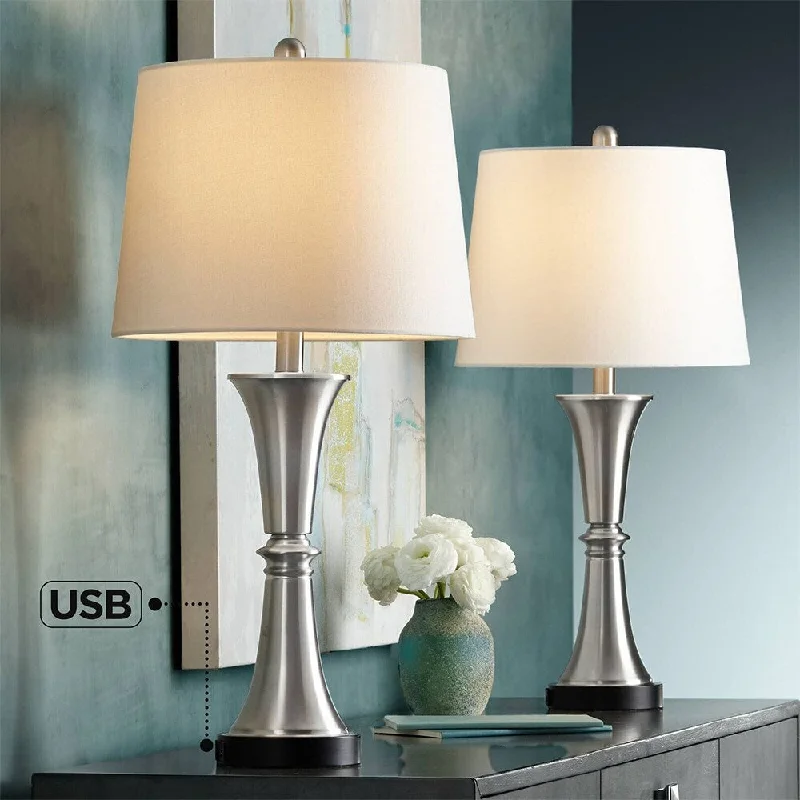 fabric table lamps with a linen shade for a relaxed and breathable lookfabric table lamps with a linen shade for a relaxed and breathable lookSet of 2 Modern Table Lamps with USB LED Touch On Off Silver - 13" x 26" fabric table lamps with a linen shade for a relaxed and breathable lookfabric table lamps with a linen shade for a relaxed and breathable lookSet of 2 Modern Table Lamps with USB LED Touch On Off Silver - 13" x 26"