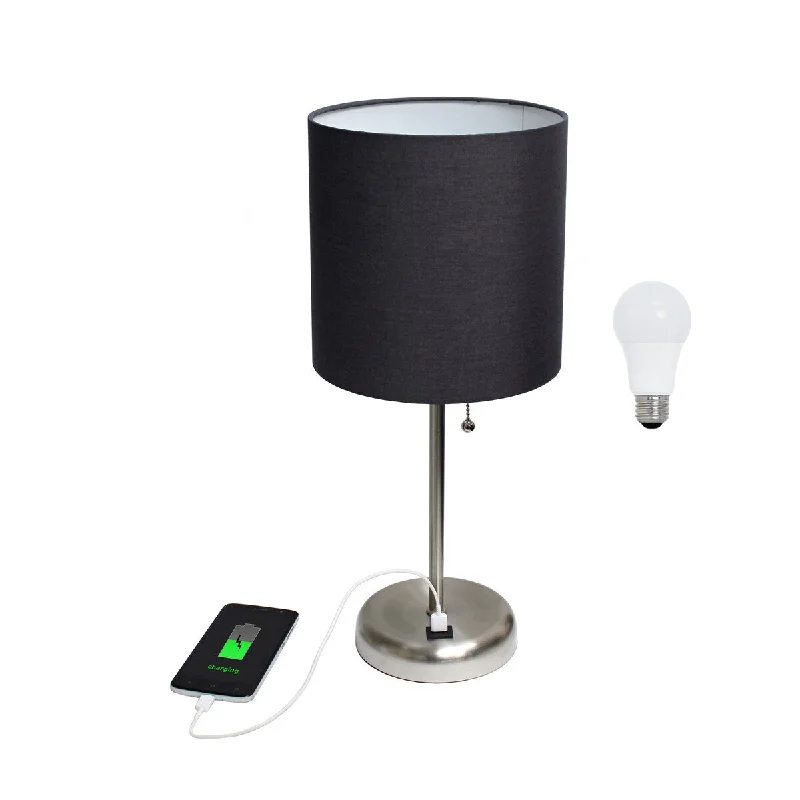 Brushed Steel/Black Shade