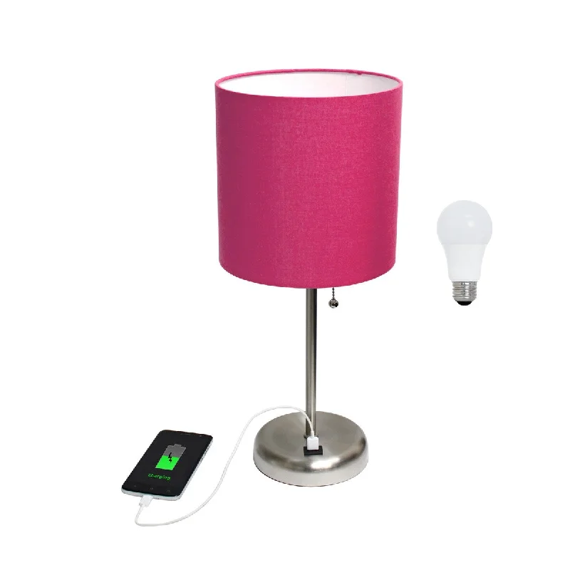 Brushed Steel/Pink Shade