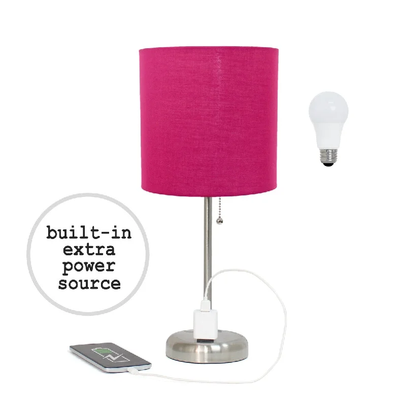 Brushed Steel/Pink Shade
