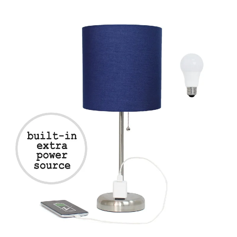 Brushed Steel/Navy Blue Shade