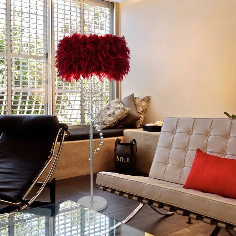 metal table lamps with a matte black finish for a sleek appearancemetal table lamps with a matte black finish for a sleek appearanceModern Drum Standing Lamp Feather 1-Light Floor Light in Red/White with Crystal Spiral Drape - Stylishly Enhance Your Living Room metal table lamps with a matte black finish for a sleek appearancemetal table lamps with a matte black finish for a sleek appearanceModern Drum Standing Lamp Feather 1-Light Floor Light in Red/White with Crystal Spiral Drape - Stylishly Enhance Your Living Room
