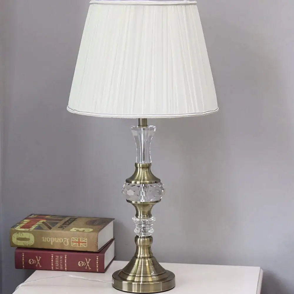 glass table lamps with a frosted surface for soft light diffusionglass table lamps with a frosted surface for soft light diffusionTapered Drum Crystal Task Lamp in White – Contemporary Fabric, 1 Head Reading Light