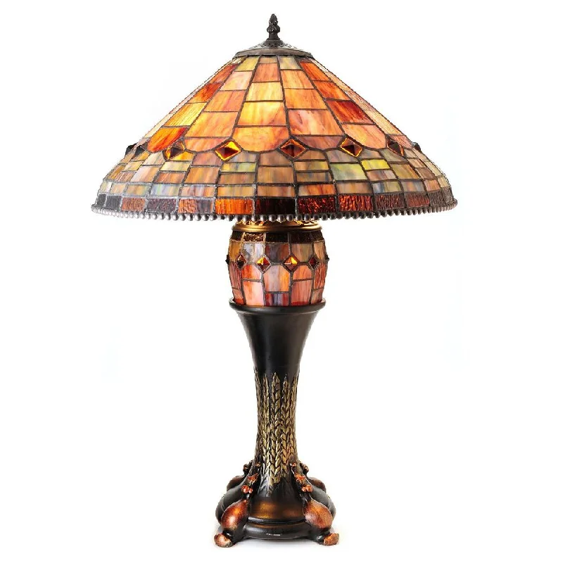 wooden table lamps with natural grain for a warm and organic feelwooden table lamps with natural grain for a warm and organic feelTiffany-Style Aquastone Double Lit Beaded Table Lamp