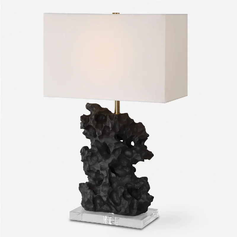 marble table lamps with a luxurious veined pattern for high end decormarble table lamps with a luxurious veined pattern for high end decorUttermost Basalt Black Stone Table Lamp - 27.25" H X 17" W X 10" D