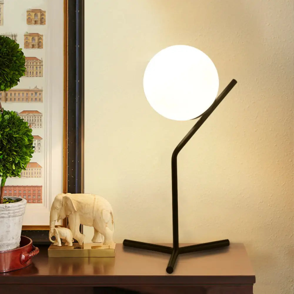 coastal style table lamps with nautical elements for beach housescoastal style table lamps with nautical elements for beach housesModern White Glass Globe Study Lamp - 1 Light Bedroom Desk Lighting